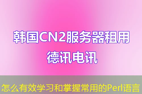 怎么有效學(xué)習(xí)和掌握常用的Perl語言