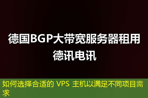 如何選擇合適的 VPS 主機(jī)以滿足不同項(xiàng)目需求