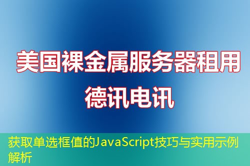 獲取單選框值的JavaScript技巧與實(shí)用示例解析