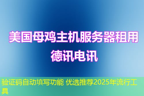 驗(yàn)證碼自動(dòng)填寫(xiě)功能 優(yōu)選推薦2025年流行工具